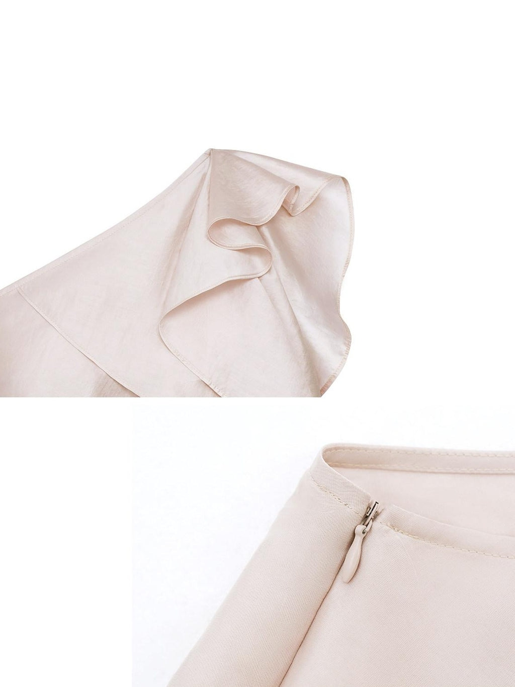 someonesometimes Ruffle One Shoulder Loose Tencel Modal Dusty Pink Women Off Shoulder Crop Tops