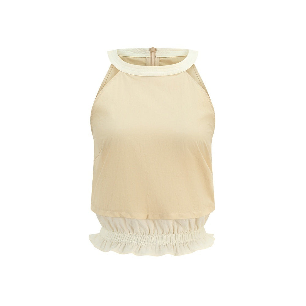 someonesometimes_Ruffle_Original_Slim_Fit_Melon_Halter_Cotton_Mix_Top_&_Skirt_Sets_MISSTT