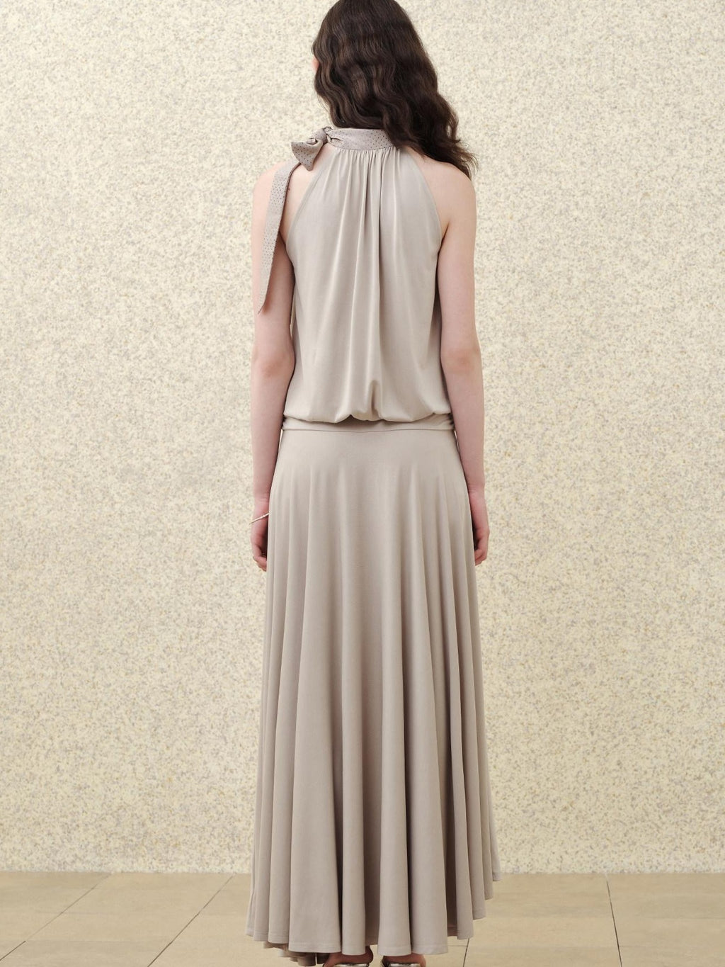 someonesometimes Slim Viscose Blend Vintage Sleeveless X Cut Womens Work Pearl Grey Maxi Dresses