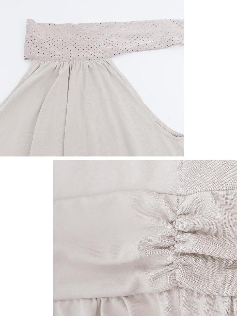 someonesometimes Slim Viscose Blend Vintage Sleeveless X Cut Womens Work Pearl Grey Maxi Dresses