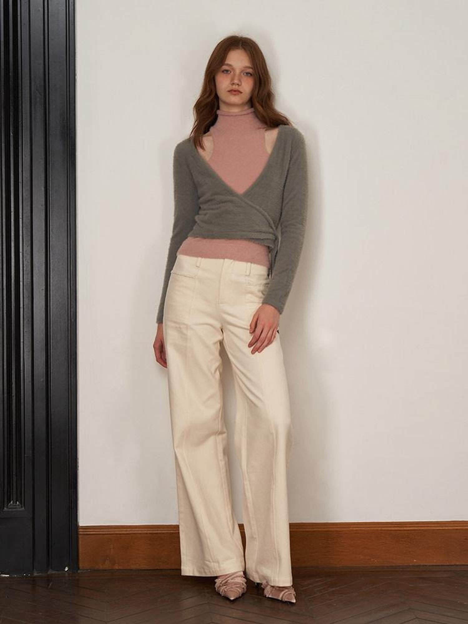 someonesometimes Smoky Gray 100 Percent Nylon Commuter Crewneck Regular Fit Knit Tops Sweaters