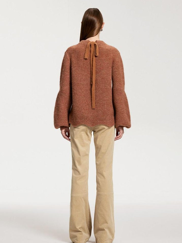 someonesometimes Soft 100% Cotton Light Camel Office Low Rise Micro Flare Women Flared Pants