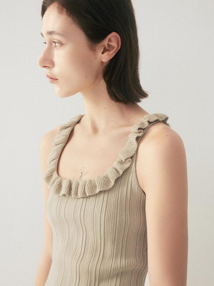 someonesometimes Soft 100 Percent Lyocell Slim Cami Lettuce Hem Original Solid Tank Tops