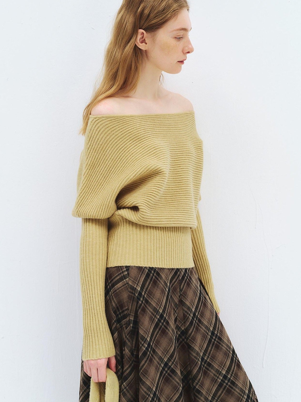 someonesometimes Soft Acrylic Casual Loose Batwing Women Willow Green Knit Sweaters