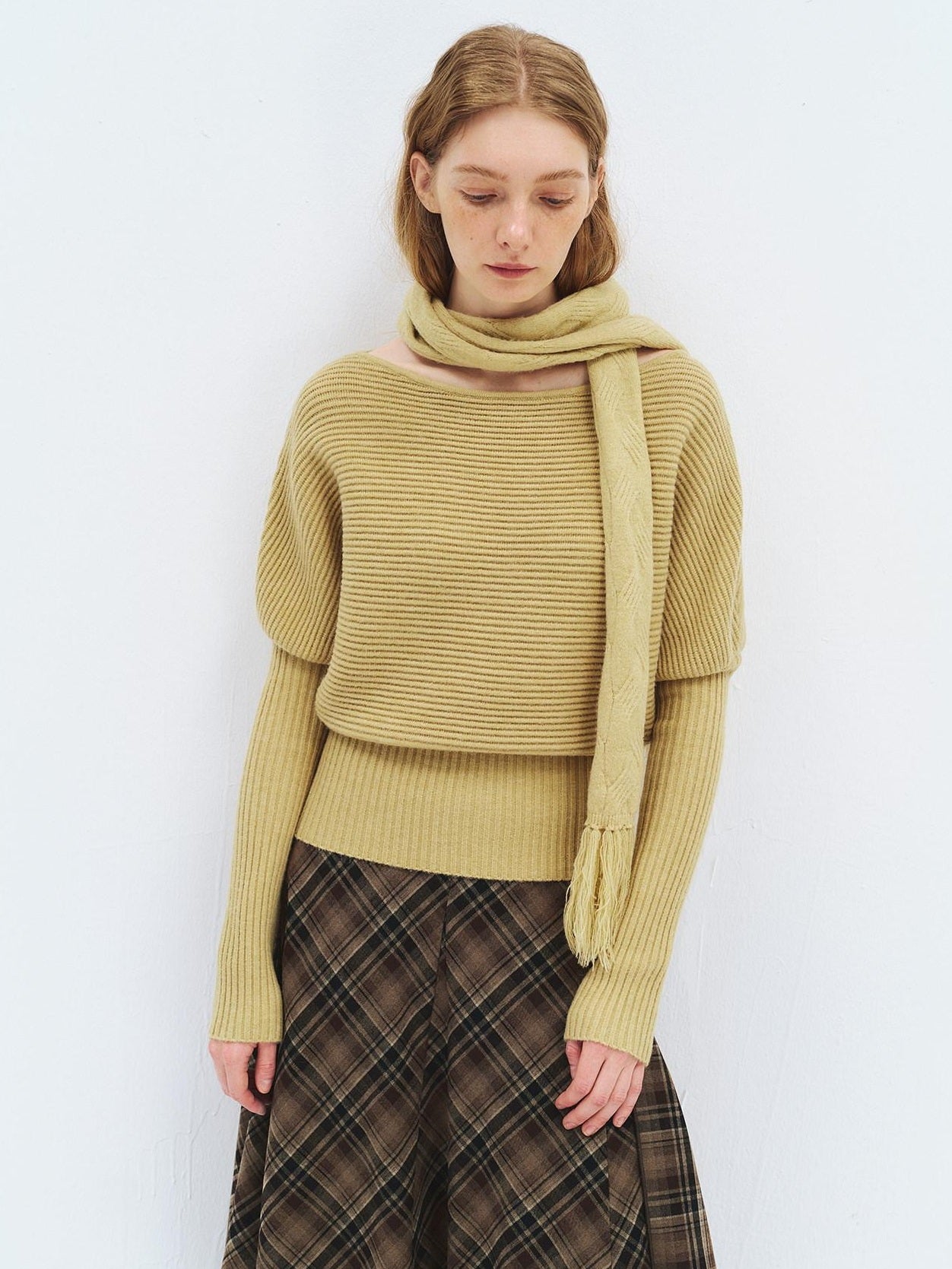 someonesometimes Soft Acrylic Casual Loose Batwing Women Willow Green Knit Sweaters