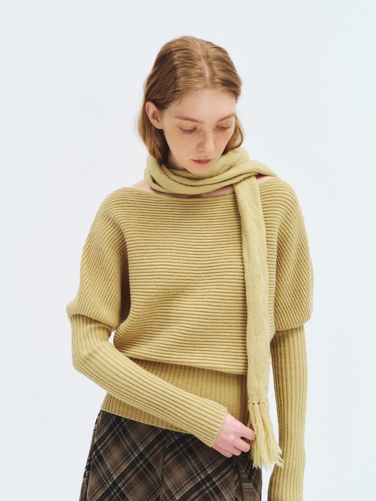 someonesometimes Soft Acrylic Casual Loose Batwing Women Willow Green Knit Sweaters