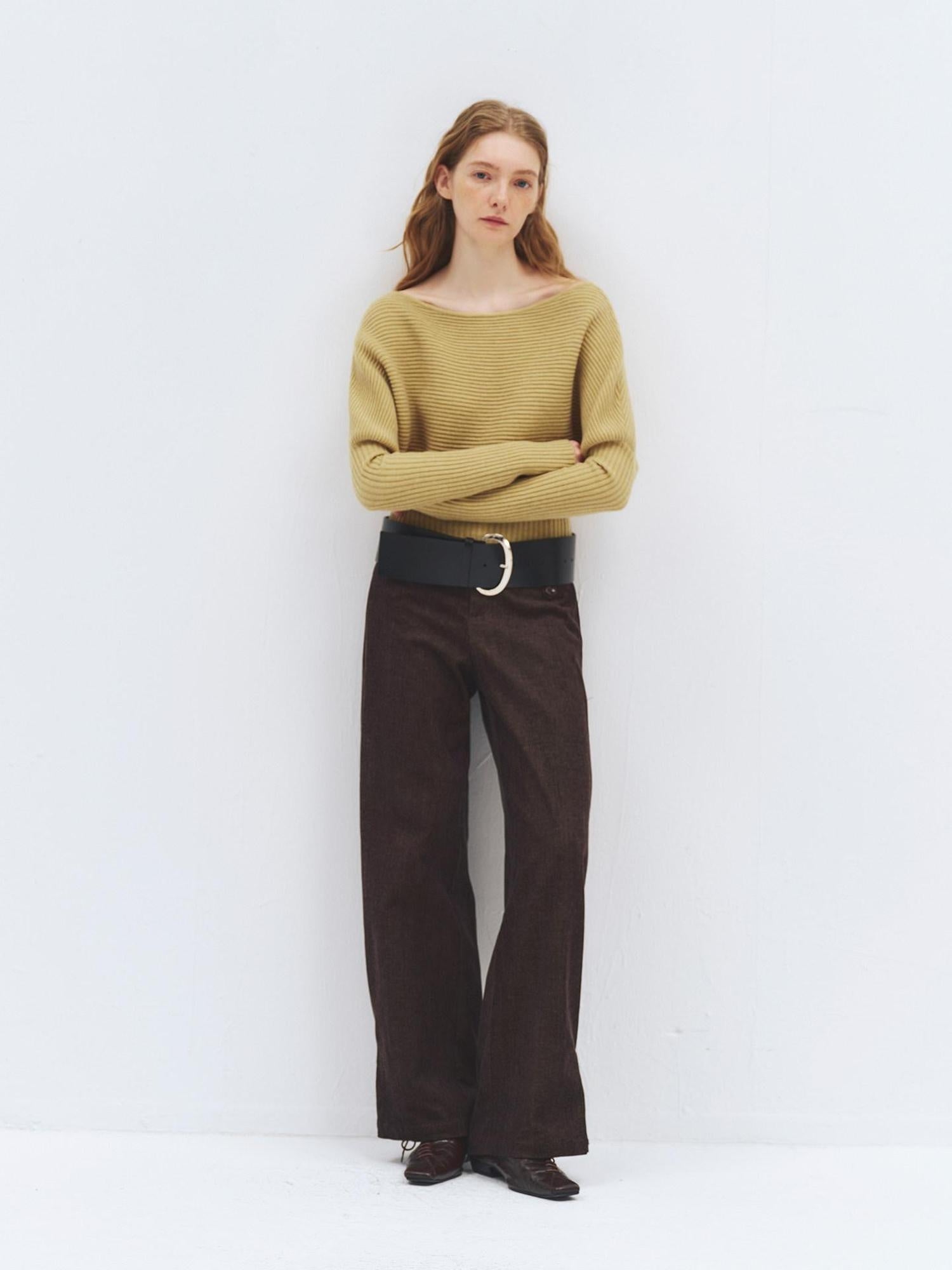someonesometimes Soft Acrylic Casual Loose Batwing Women Willow Green Knit Sweaters