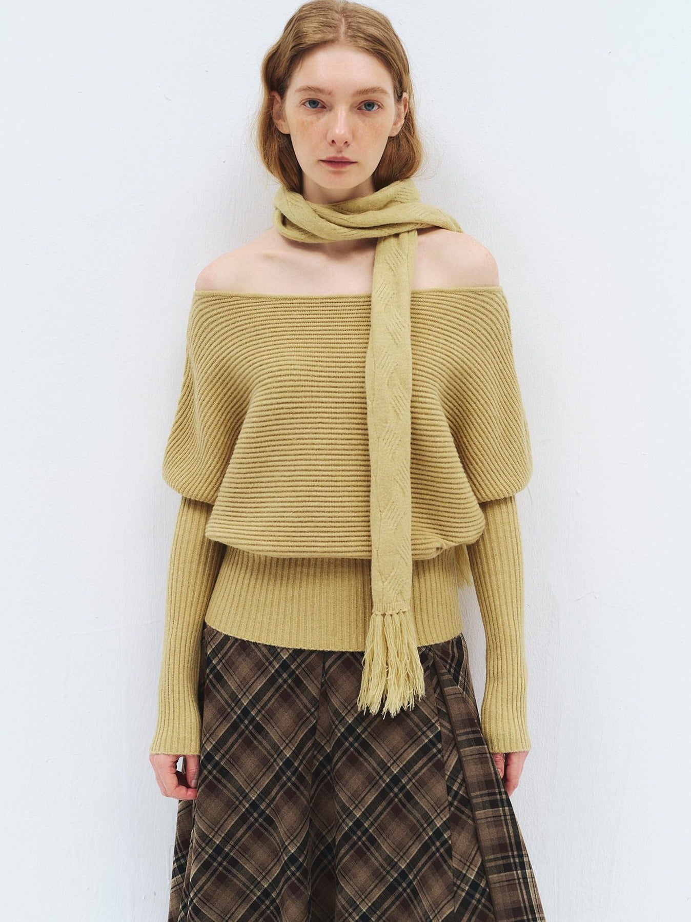 someonesometimes Soft Acrylic Casual Loose Batwing Women Willow Green Knit Sweaters