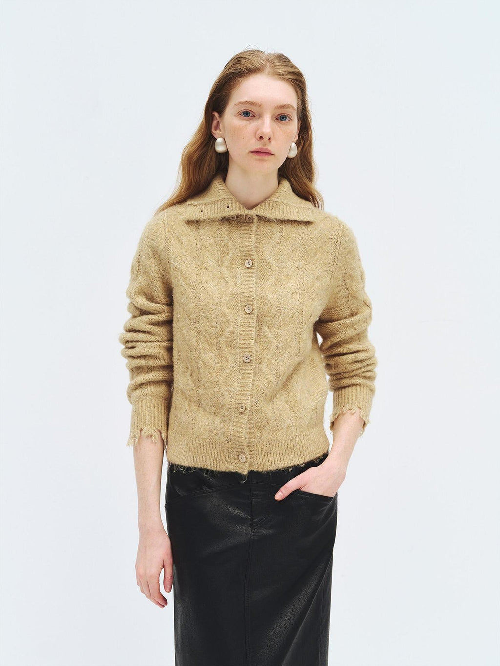 someonesometimes Soft Acrylic Long Sleeve Button Front Slim Fit Womens Mustard Yellow Cardigans