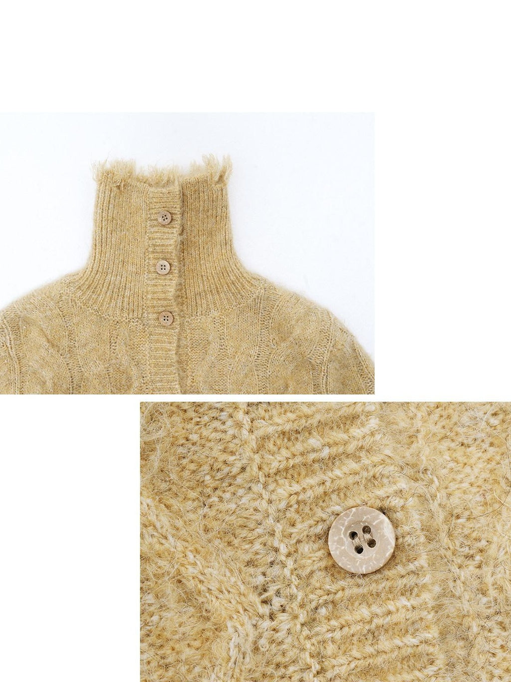 someonesometimes Soft Acrylic Long Sleeve Button Front Slim Fit Womens Mustard Yellow Cardigans