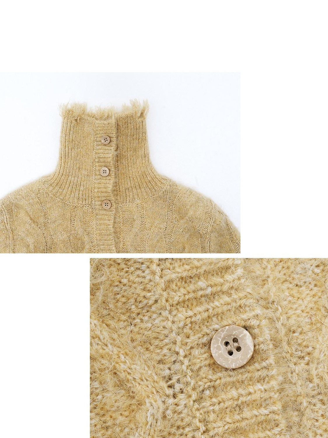 someonesometimes Soft Acrylic Long Sleeve Button Front Slim Fit Womens Mustard Yellow Cardigans