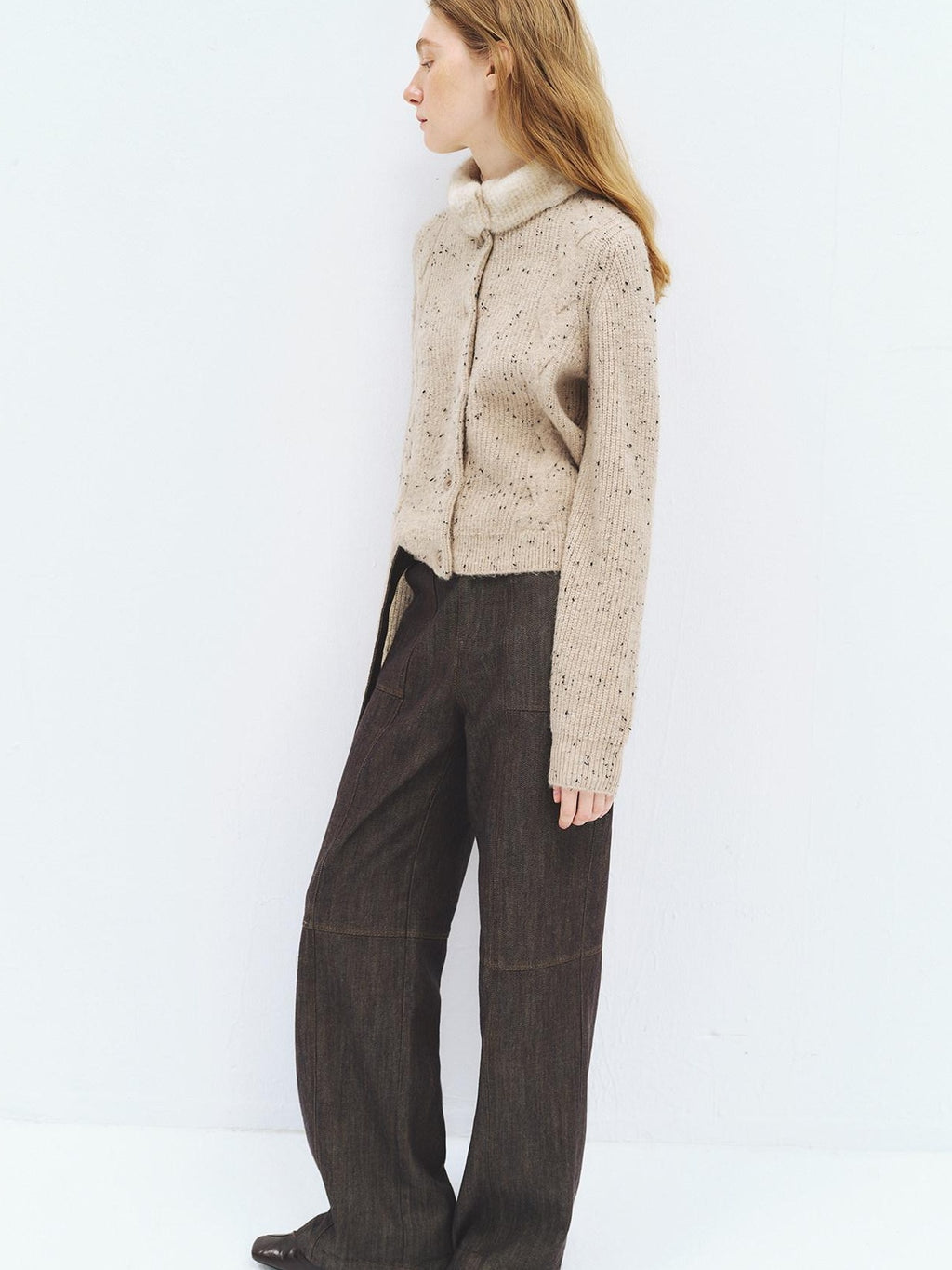 someonesometimes Soft Acrylic Stand Collar Button Front Long Sleeve For Women Knit Cardigans