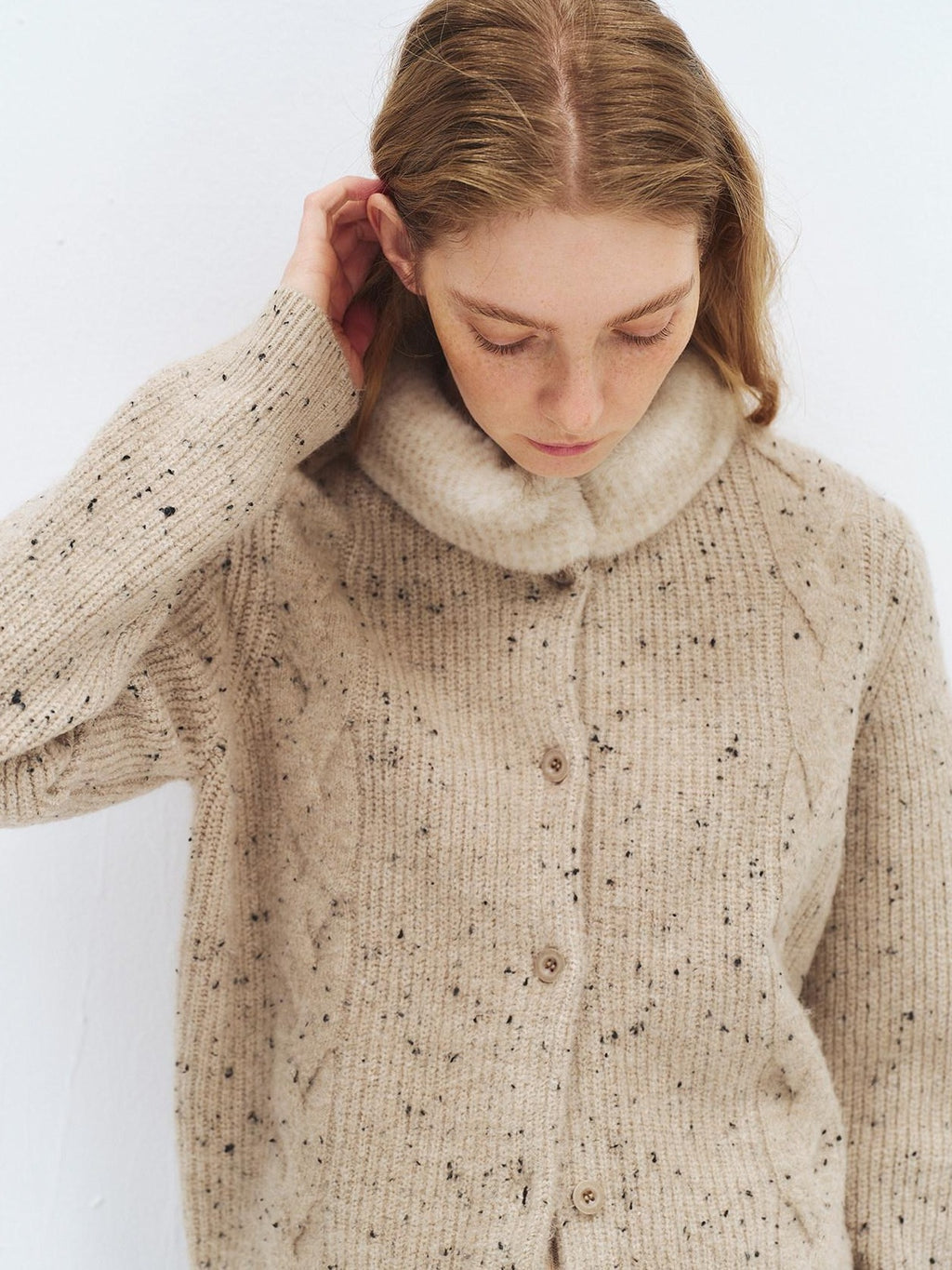 someonesometimes Soft Acrylic Stand Collar Button Front Long Sleeve For Women Knit Cardigans