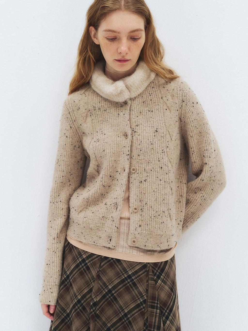 someonesometimes Soft Acrylic Stand Collar Button Front Long Sleeve For Women Knit Cardigans