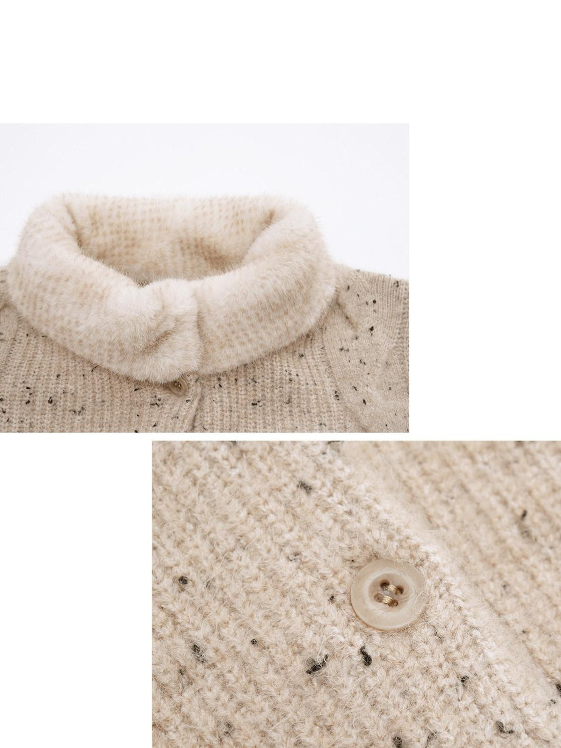 someonesometimes Soft Acrylic Stand Collar Button Front Long Sleeve For Women Knit Cardigans