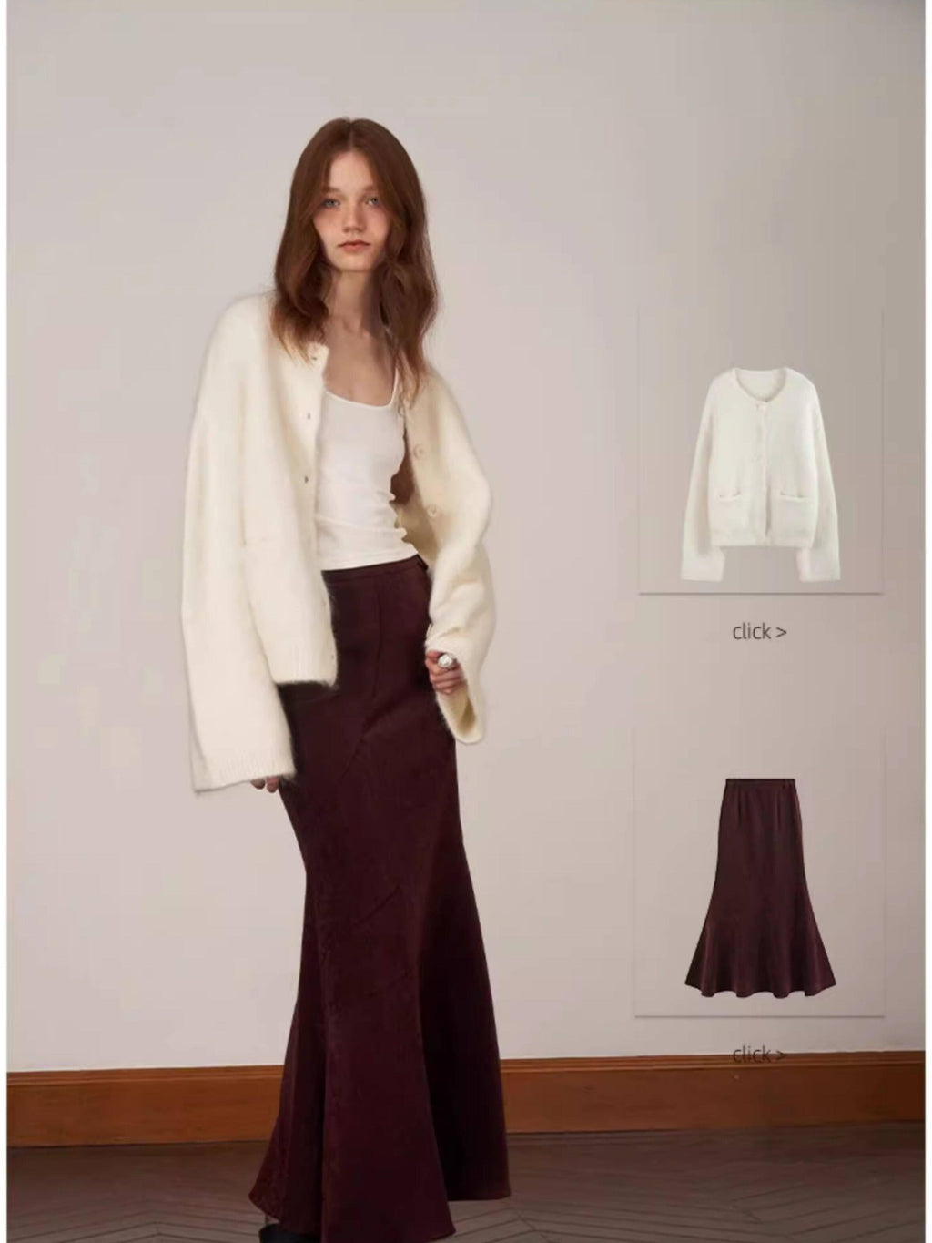 someonesometimes Soft Alpaca Blend Round Neck Open Front Office Ready Knit Pure White Cardigans