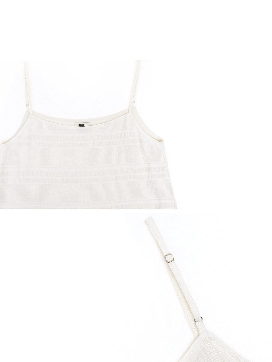 someonesometimes Soft Cotton Blend Built In Padding Loose Mid Length Cream Almond Tank Camisoles