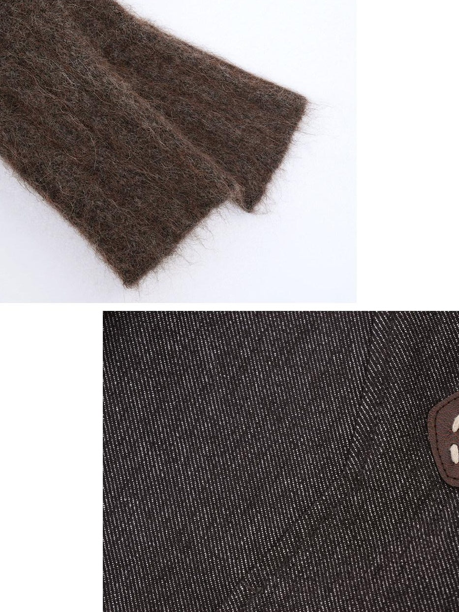 someonesometimes Soft Cotton Blend Casual Slim Short Toggle Closure Women Mist Brown Wool Coats