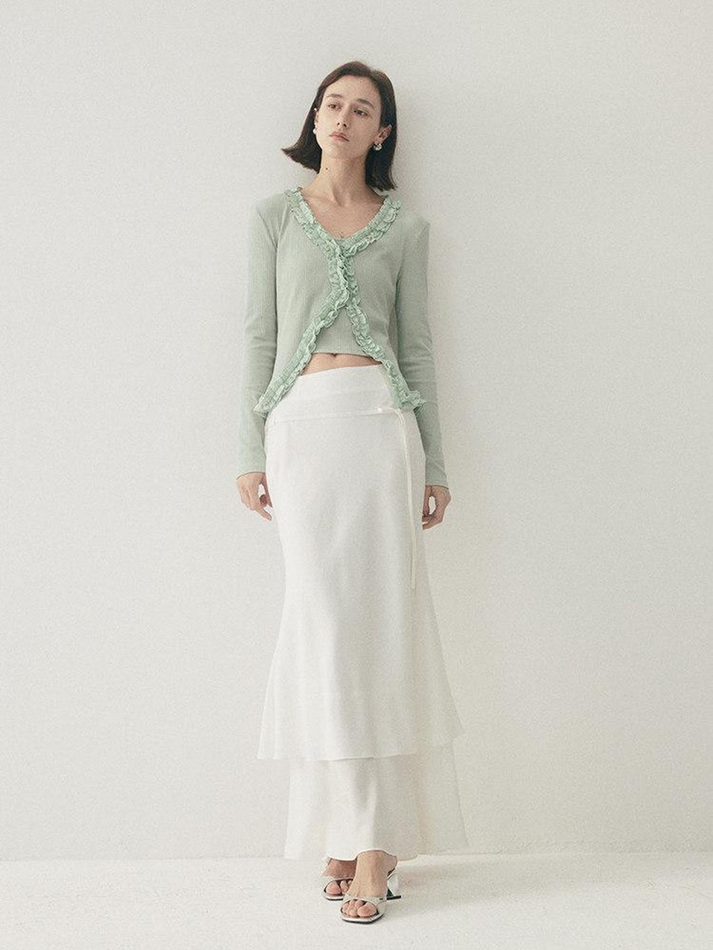 someonesometimes Soft Modal Tencel Minimal Office Double Fishtail Low Waist Women Maxi Skirts
