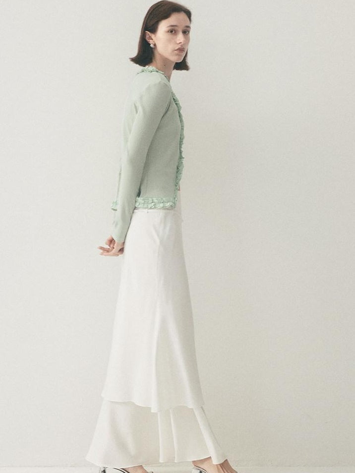 someonesometimes Soft Modal Tencel Minimal Office Double Fishtail Low Waist Women Maxi Skirts
