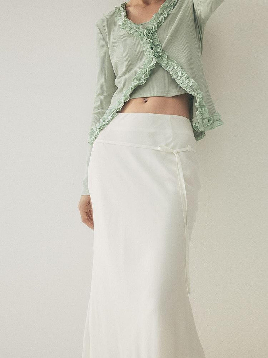 someonesometimes Soft Modal Tencel Minimal Office Double Fishtail Low Waist Women Maxi Skirts