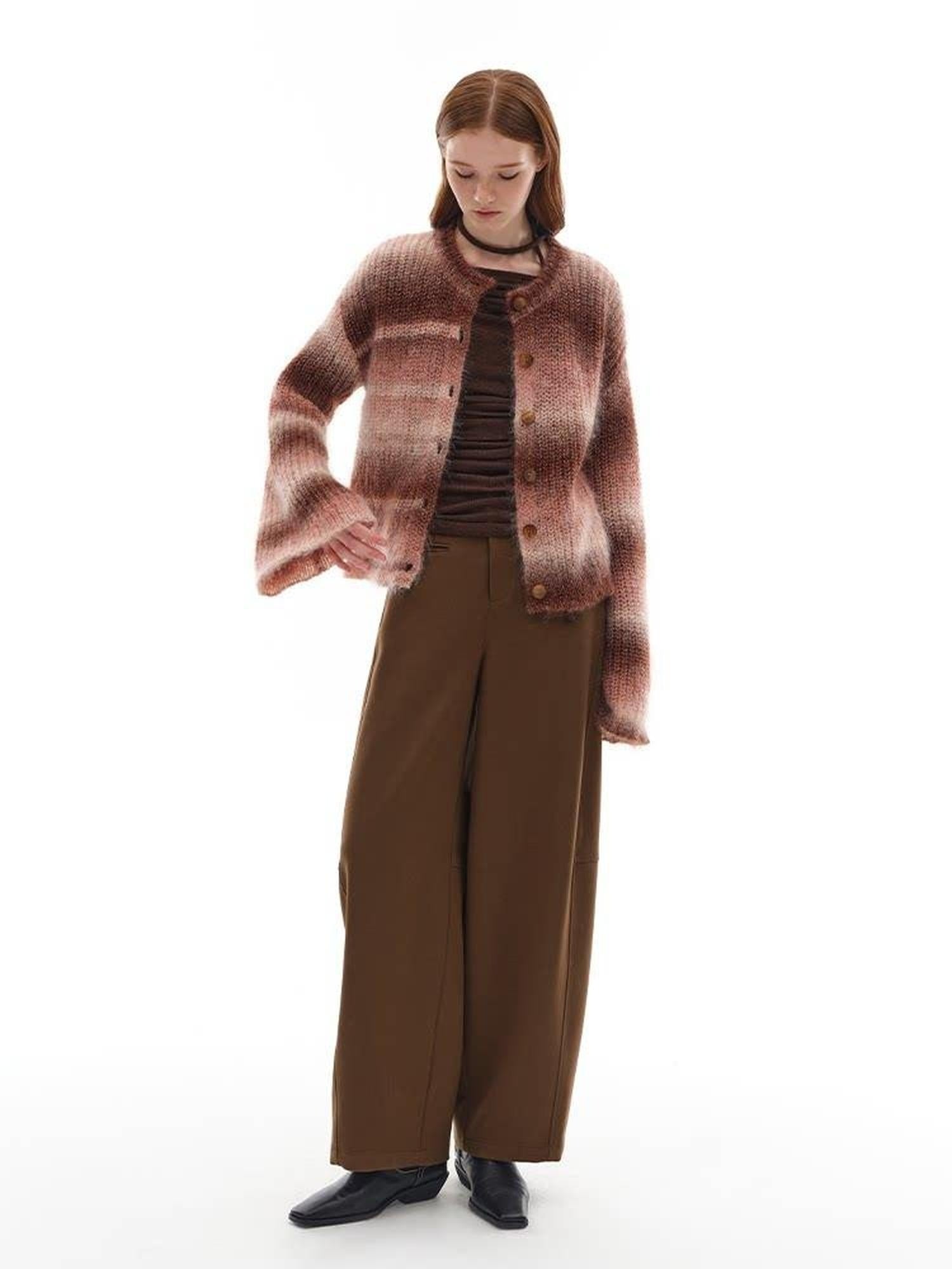 someonesometimes Soft Mohair Blend Character Buttoned Loose Fit Literary Commuter Women Cardigans