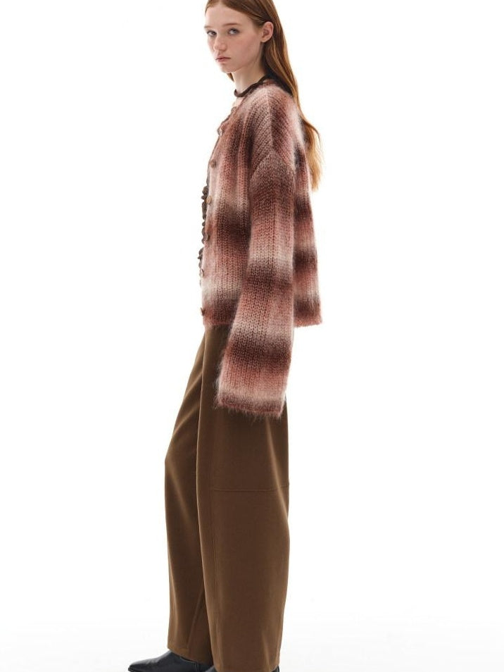 someonesometimes Soft Mohair Blend Character Buttoned Loose Fit Literary Commuter Women Cardigans