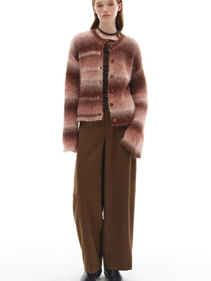 someonesometimes Soft Mohair Blend Character Buttoned Loose Fit Literary Commuter Women Cardigans