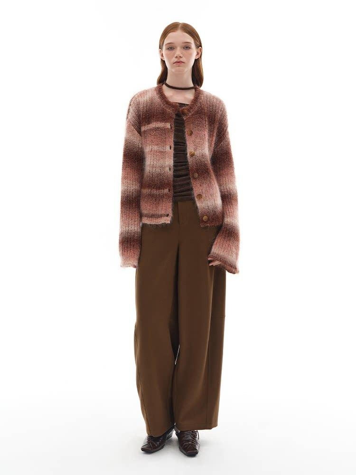 someonesometimes Soft Mohair Blend Character Buttoned Loose Fit Literary Commuter Women Cardigans