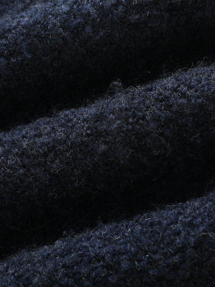 someonesometimes Soft Wool Blend Polo Collar Pullover Commuter Fit Royal Blue Sweaters