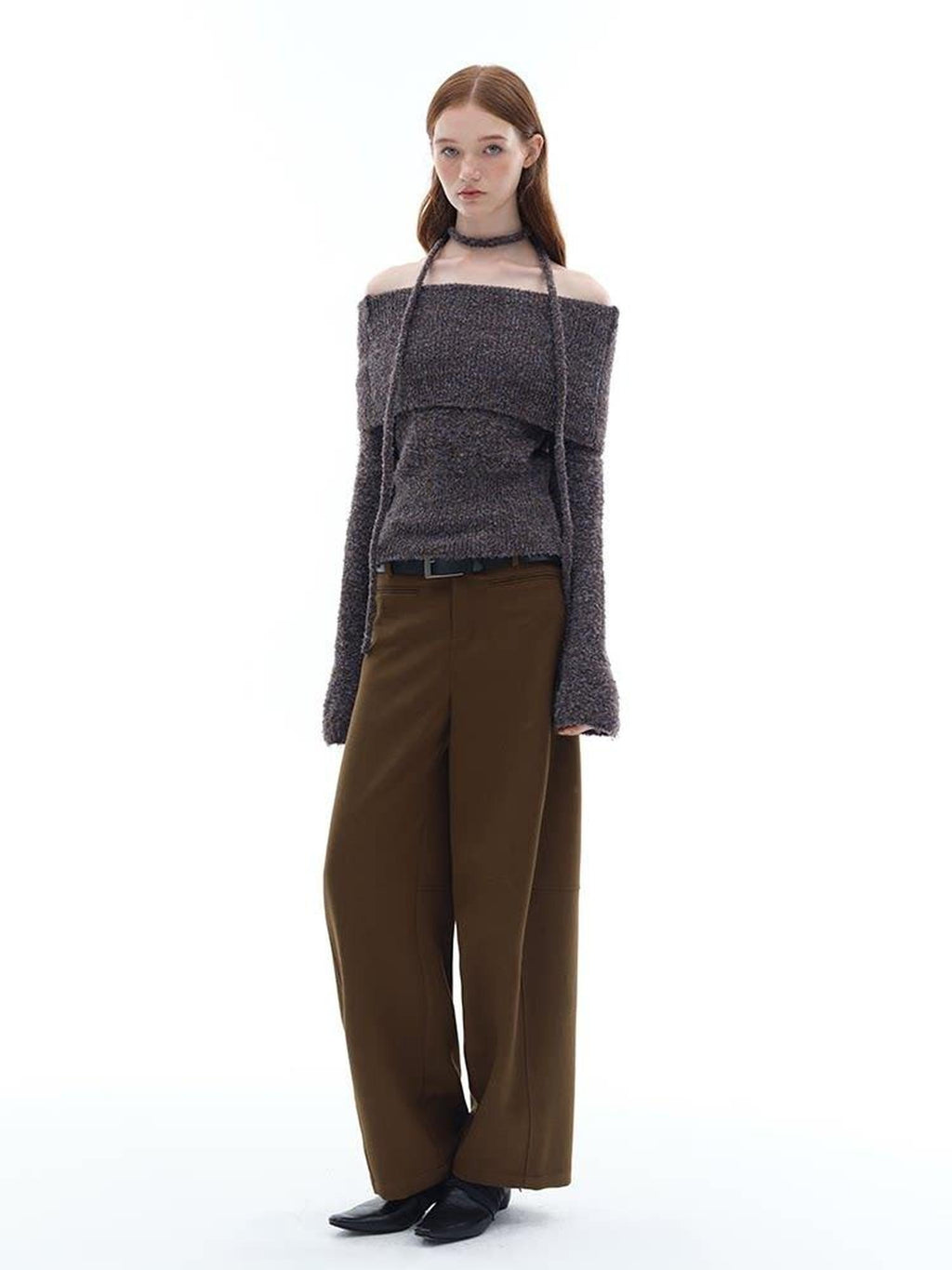 someonesometimes Soft Wool Blend Sweet Princess Loose Fit Boat Neck Women Knit Pullover Sweaters