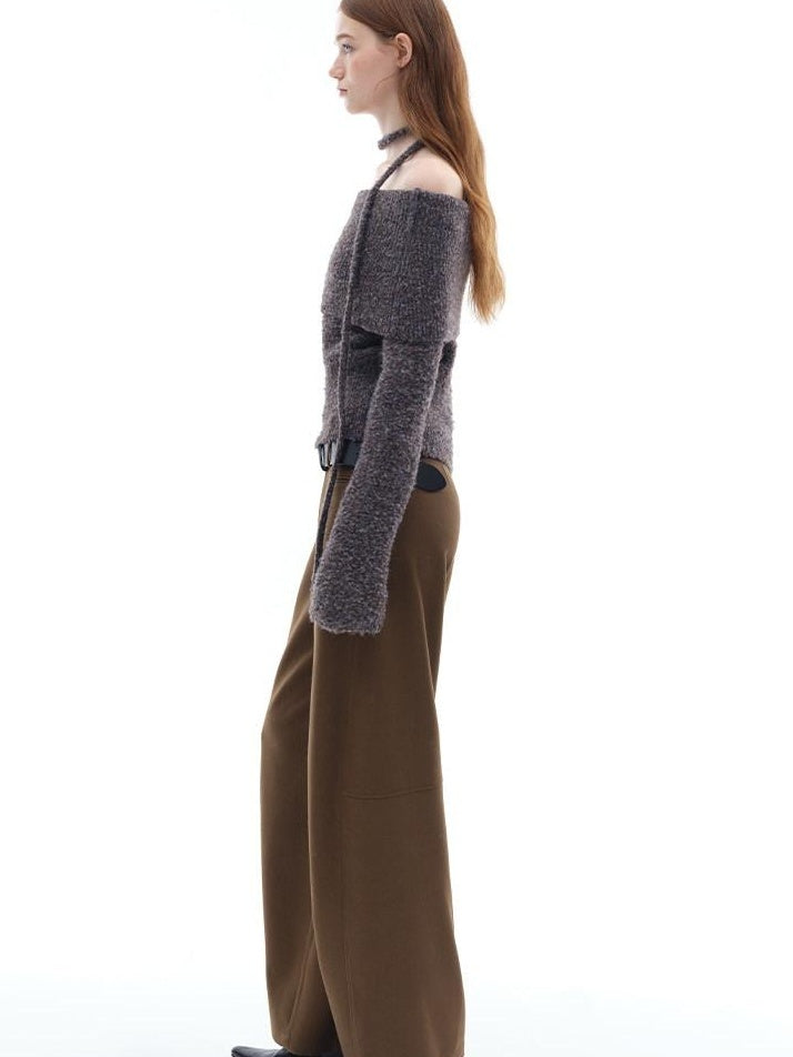 someonesometimes Soft Wool Blend Sweet Princess Loose Fit Boat Neck Women Knit Pullover Sweaters