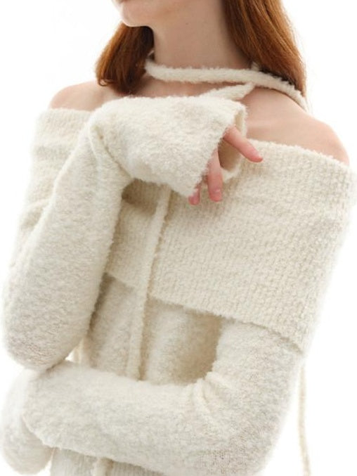 someonesometimes Soft Wool Blend Sweet Princess Loose Fit Boat Neck Women Knit Pullover Sweaters