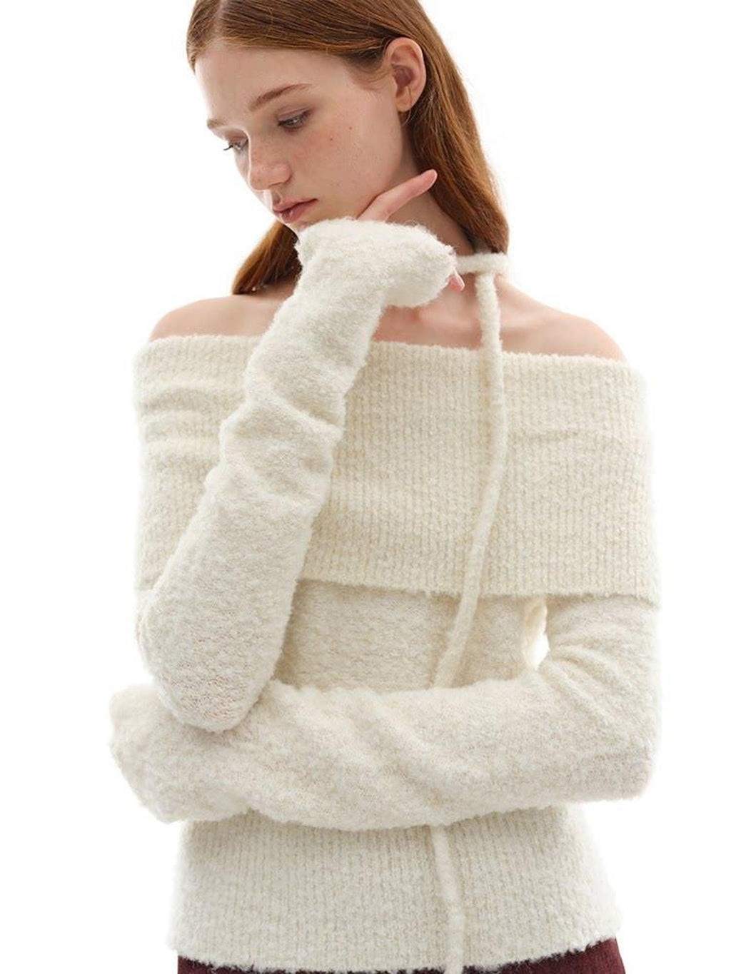 someonesometimes Soft Wool Blend Sweet Princess Loose Fit Boat Neck Women Knit Pullover Sweaters