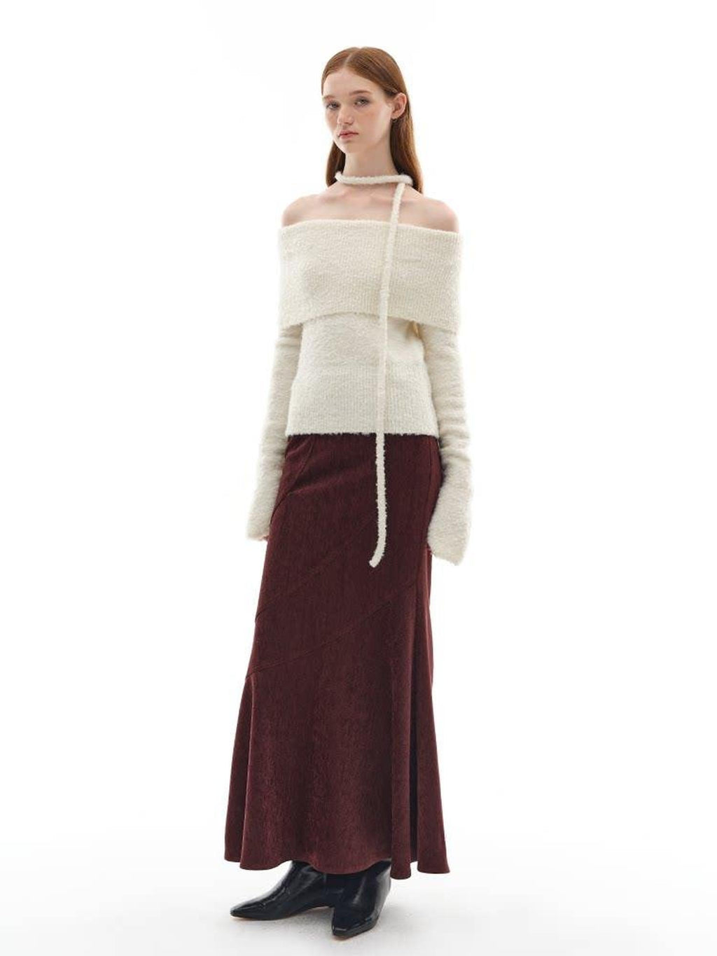 someonesometimes Soft Wool Blend Sweet Princess Loose Fit Boat Neck Women Knit Pullover Sweaters