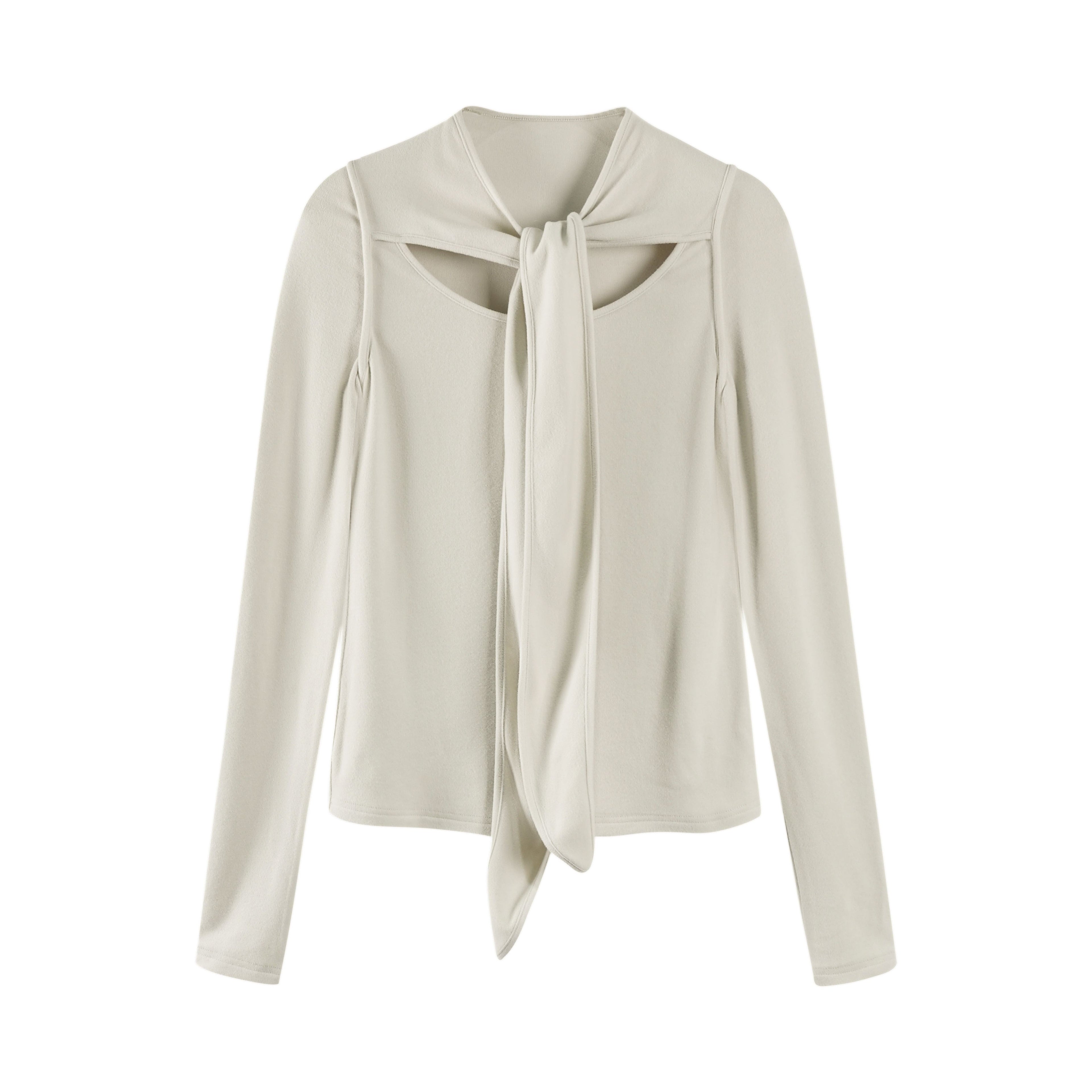 someonesometimes_Square_Neck_Tie_Detail_Slim_Fit_Everyday_Regenerated_Blend_Long_Sleeve_T-Shirts_MISSTT