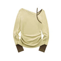 someonesometimes_Stretch_Casual_Slim_Asymmetric_Neck_Women_Lemongrass_Yellow_Long_Sleeve_T-Shirts_MISSTT
