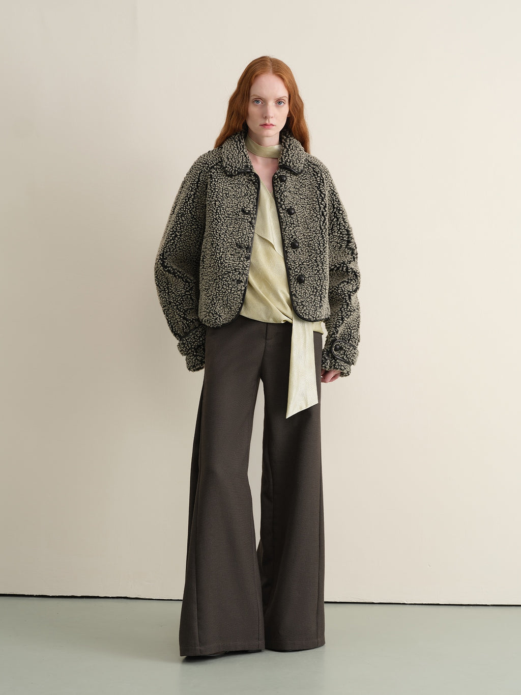 someonesometimes Stretch Knit Olive Gray Micro Flare Casual High Waist Women Flared Pants