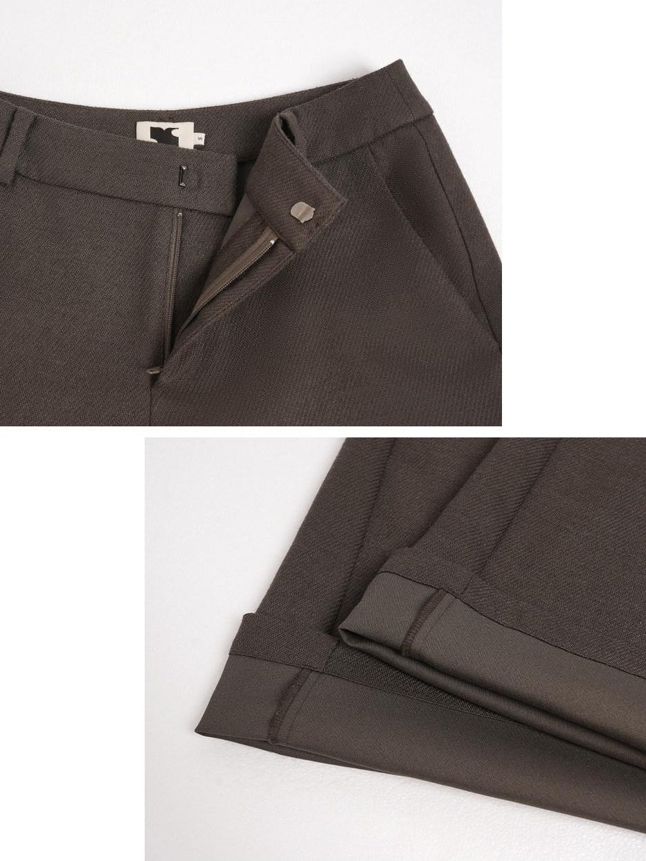 someonesometimes Stretch Knit Olive Gray Micro Flare Casual High Waist Women Flared Pants