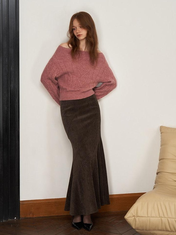 someonesometimes Stretch Mid Rise Slim Mermaid Hem Workwear Solid Polyester Women Midi Skirts