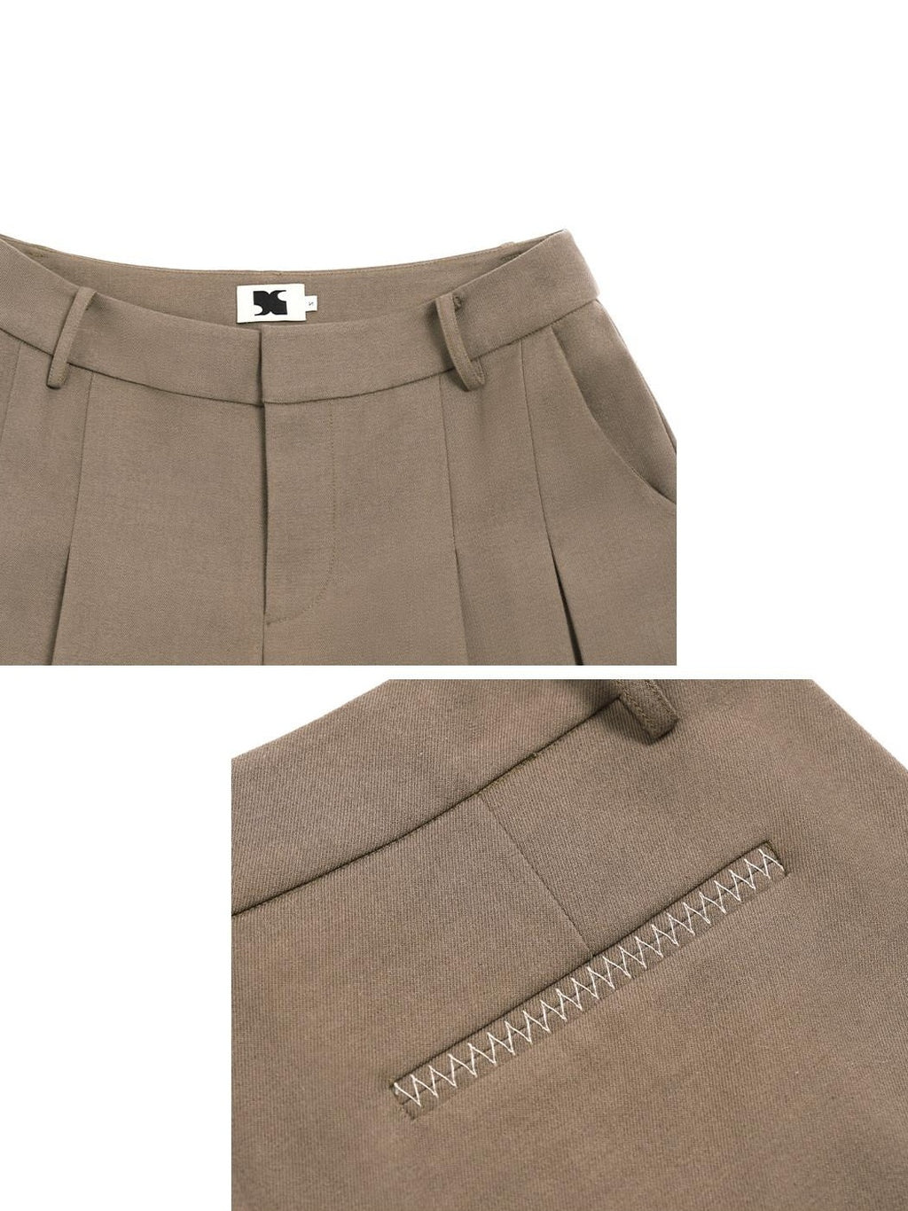 someonesometimes Stretch Pleated Casual Natural Waist Women Olive Green Zip Fly Wide Leg Pants