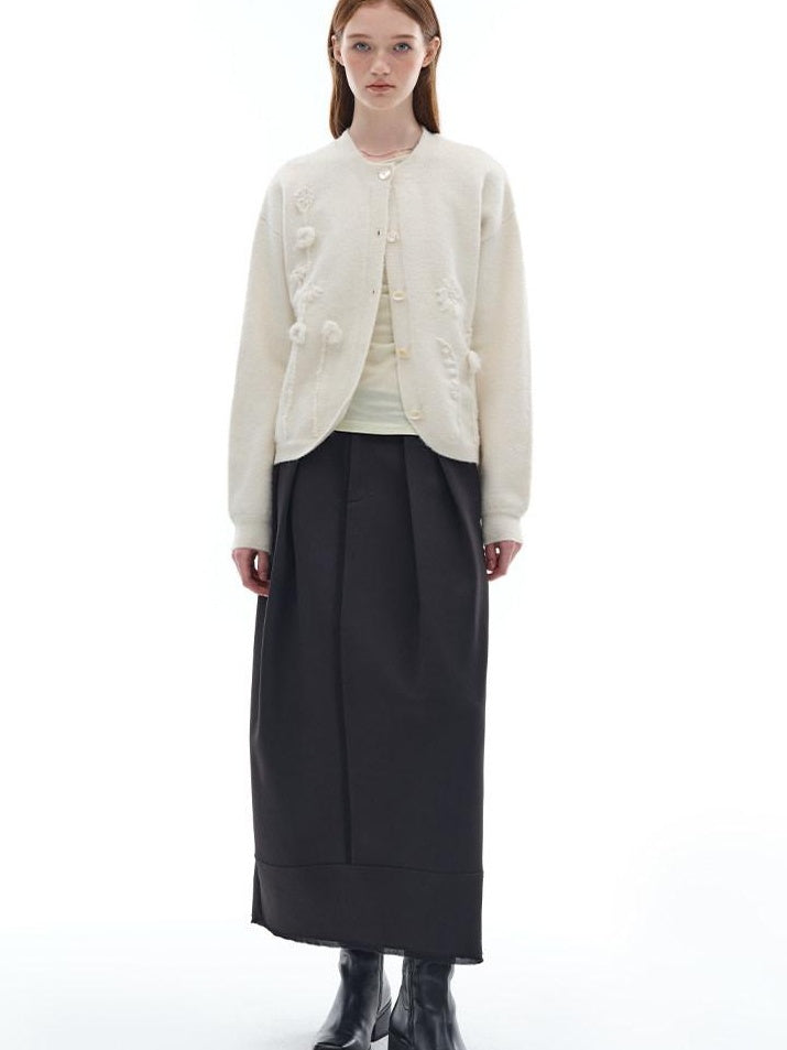 someonesometimes Stretch Pleated Low Waist H Line Loose Casual Womens Black Maxi Skirts