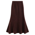 someonesometimes_Stretch_Slim_Fishtail_Mid_Waist_Solid_Coffee_Women_Casual_Polyester_Maxi_Skirts_MISSTT