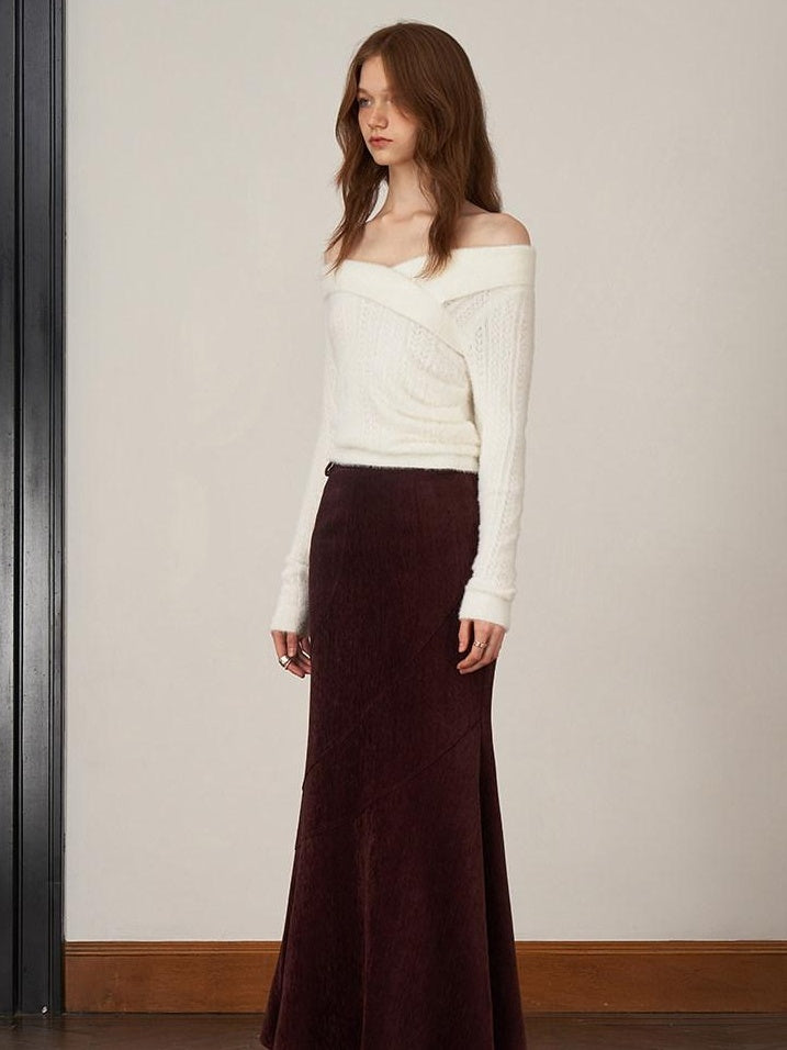 someonesometimes Stretch Slim Fishtail Mid Waist Solid Coffee Women Casual Polyester Maxi Skirts
