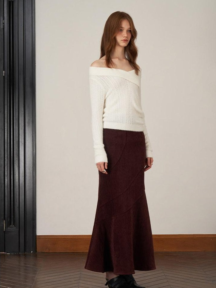 someonesometimes Stretch Slim Fishtail Mid Waist Solid Coffee Women Casual Polyester Maxi Skirts