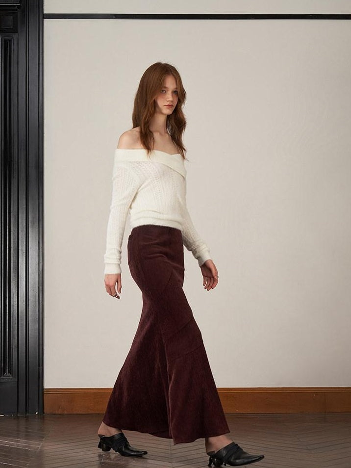 someonesometimes Stretch Slim Fishtail Mid Waist Solid Coffee Women Casual Polyester Maxi Skirts