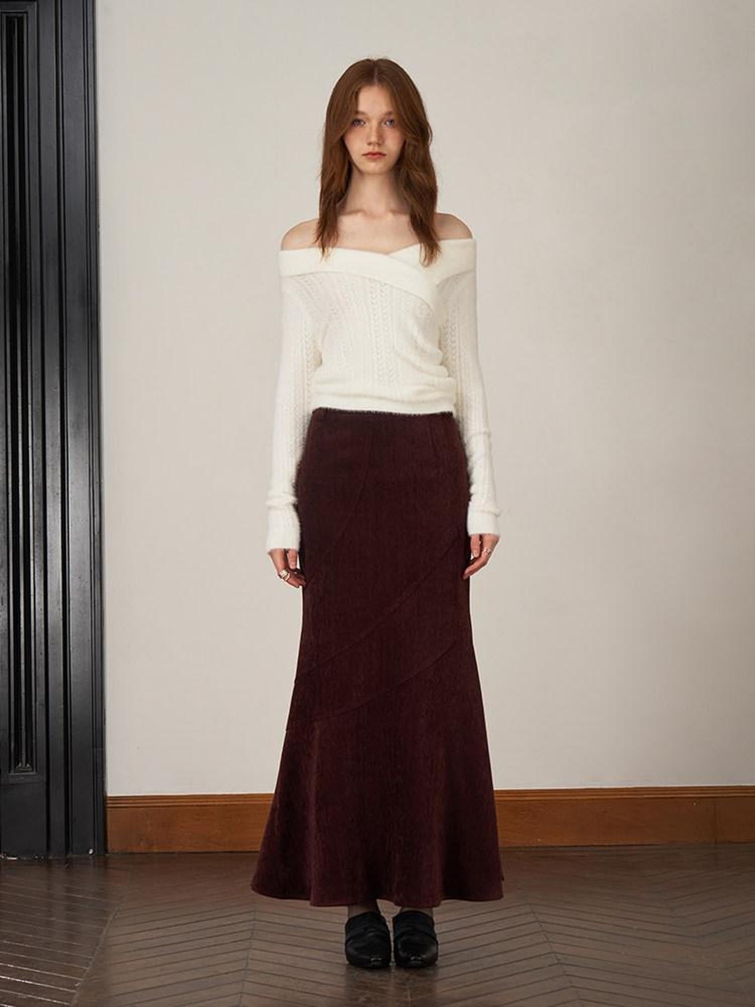 someonesometimes Stretch Slim Fishtail Mid Waist Solid Coffee Women Casual Polyester Maxi Skirts
