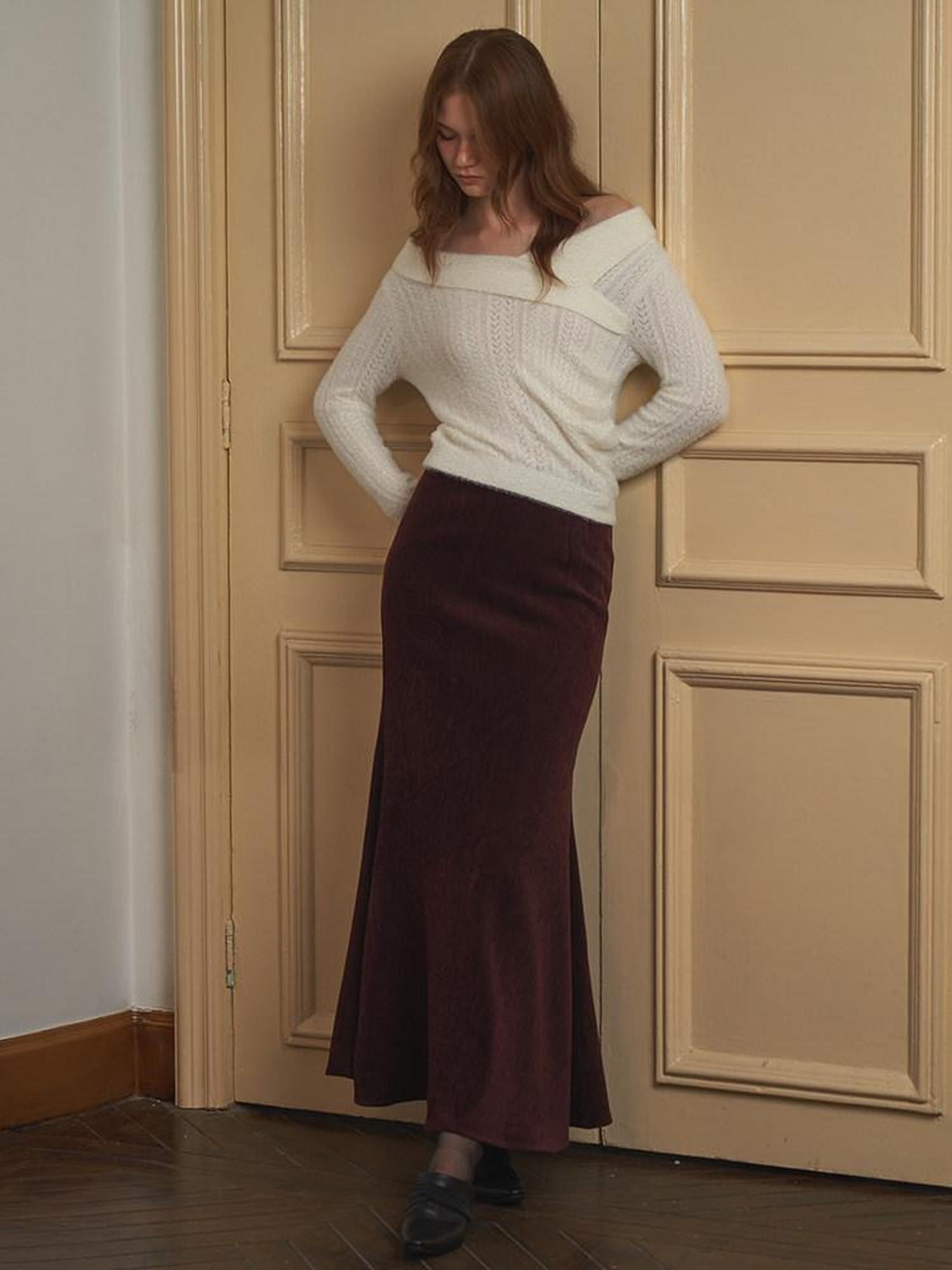 someonesometimes Stretch Slim Fishtail Mid Waist Solid Coffee Women Casual Polyester Maxi Skirts