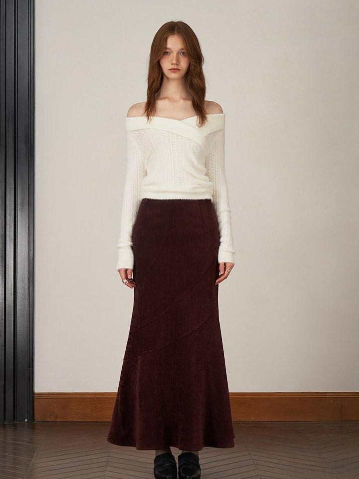 someonesometimes Stretch Slim Fishtail Mid Waist Solid Coffee Women Casual Polyester Maxi Skirts