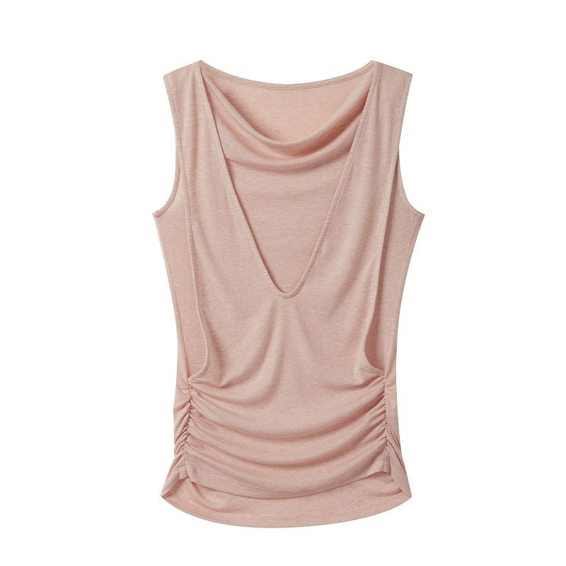 someonesometimes_Unique_Patchwork_Lyocell_Blend_Slim_Fit_Strappy_Women_Coral_Pink_Tank_Tops_MISSTT